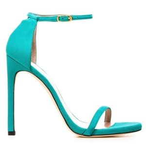 Stuart Weitzman Nudist Turquoise Suede Stiletto 9